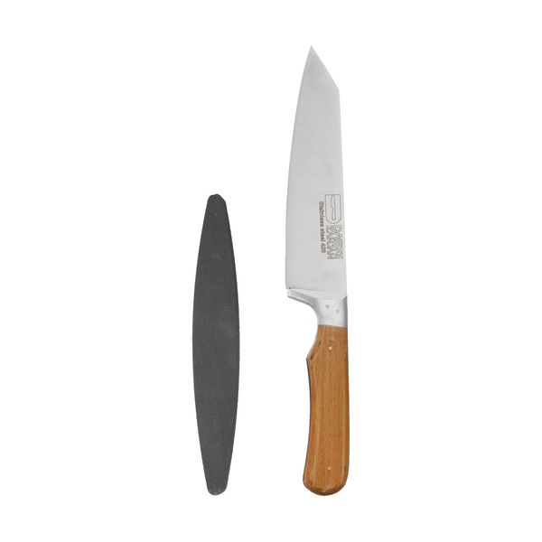 چاقو ثمین دست زنجان مدل SDZB722-114 به همراه سنگ چاقو تیز کن