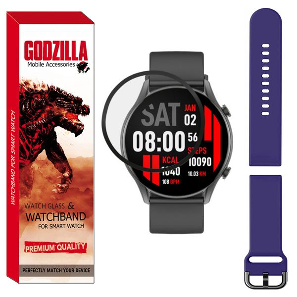محافظ صفحه نمایش گودزیلا مدل GS-SIL-SQ مناسب برای ساعت هوشمند کیسلکت Kr به همراه بند