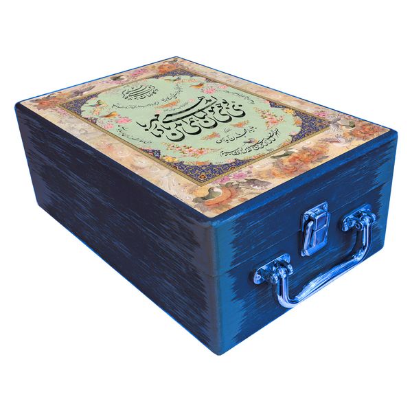  جعبه هدیه مدل چمدان چوبی طرح بهاری کد WS761