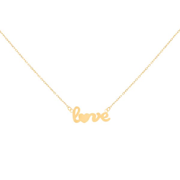گردنبند طلا 18 عیار زنانه طلای کامک مدل نوشته LOVE
