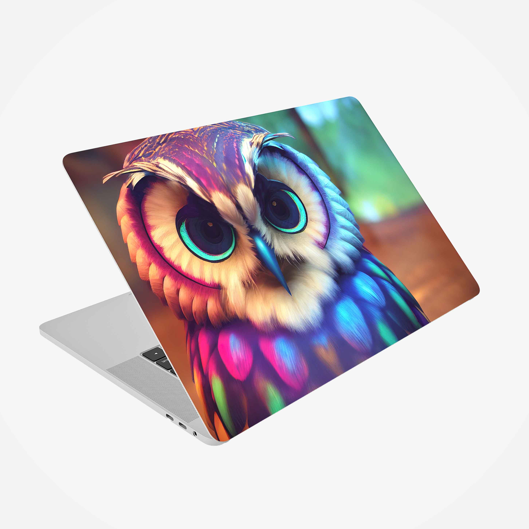 برچسب لپ تاپ هاماگراف طرح colored owl مناسب برای لپ تاپ 15.6 اینچ