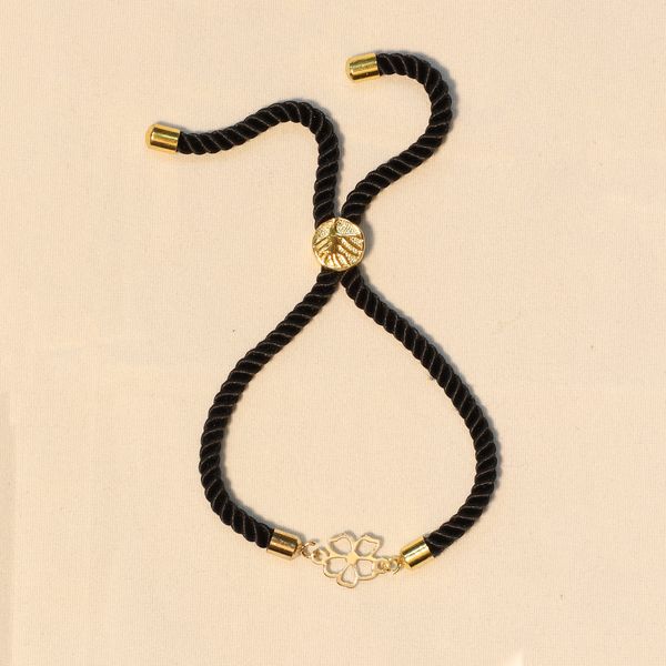 دستبند طلا 18 عیار زنانه آمانژ مدل گل کد D9603