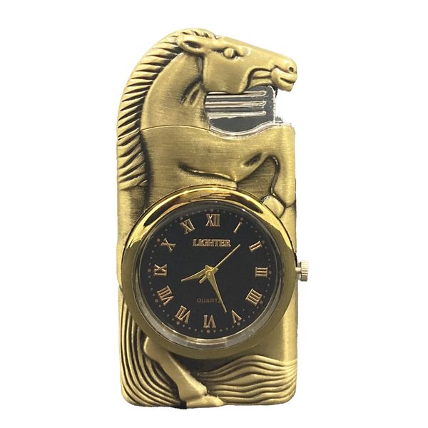 فندک مدل سنگی طرح ساعت و اسب DKD-1536