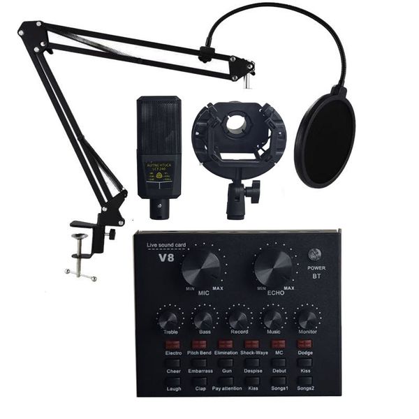میکروفون استودیویی مدل LCT240  همراه با کارت صدای V8