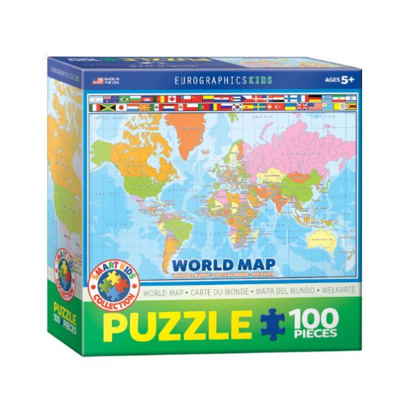 پازل 100 تکه یوروگرافیکس پازلز مدل (6100-1271) World Map