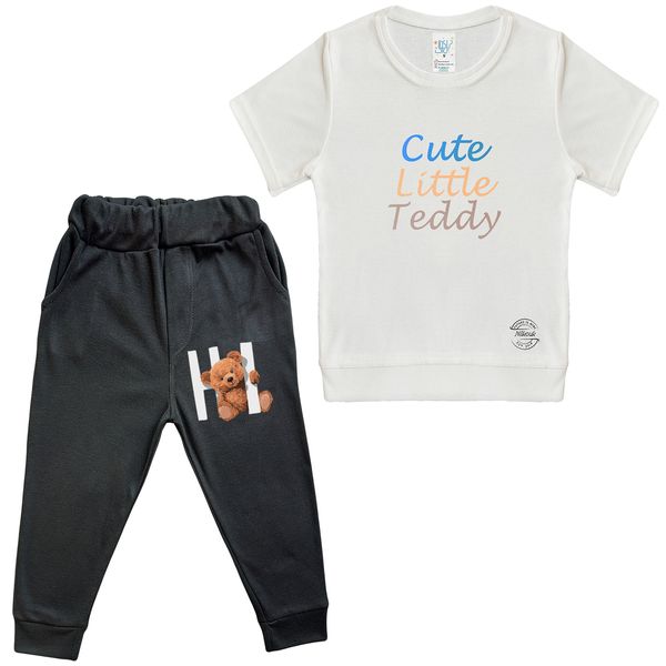 ست تی شرت و شلوار بچگانه نیل کوک مدل Cute Little Teddy Hi