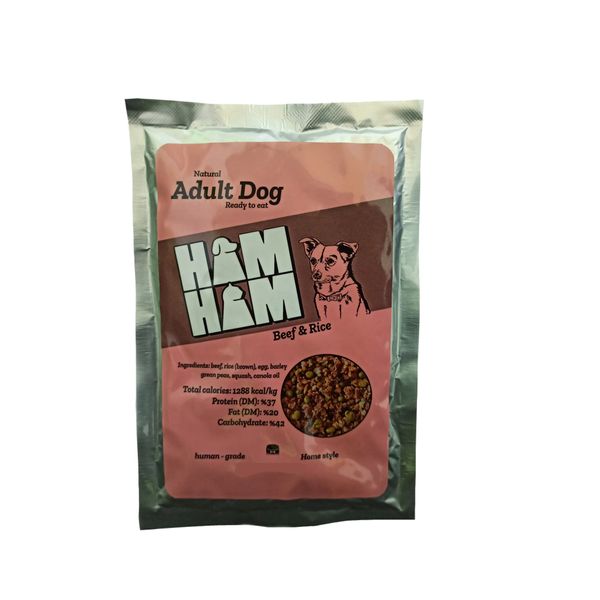 غذای سگ هام هام مدل بیف و برنج وزن 150 گرم