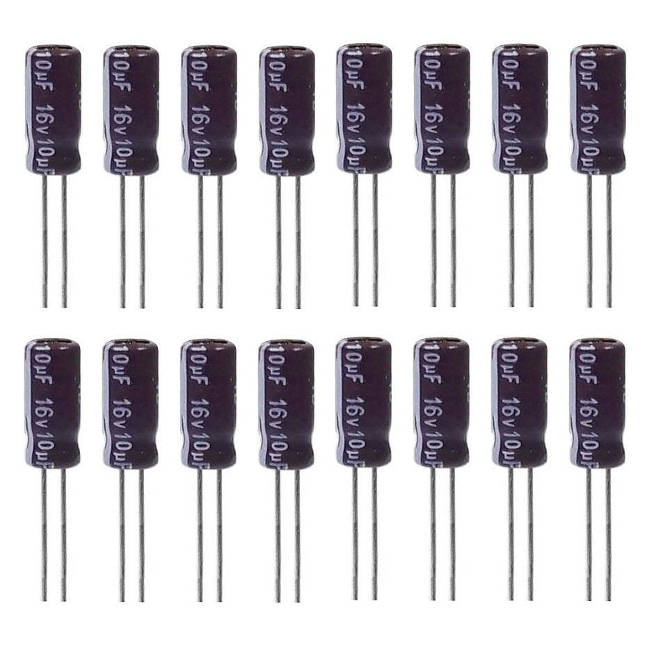  خازن الکترولیت 10میکروفاراد 16ولت آکسبوم مدل TEC-10016 بسته 16 عددی 