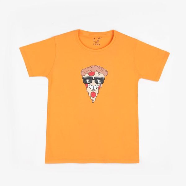 تی شرت آستین کوتاه پسرانه لینتل  مدل pizza کد 0050
