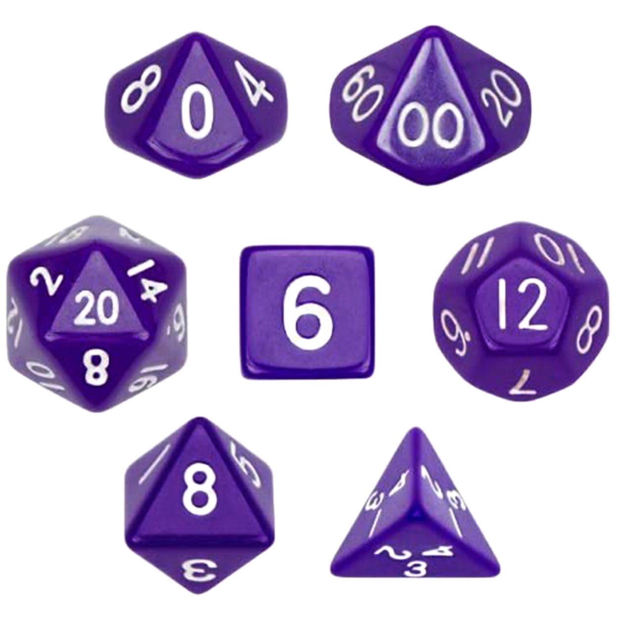 تاس بازی ویز دایس مدل Solid Purple بسته 7 عددی