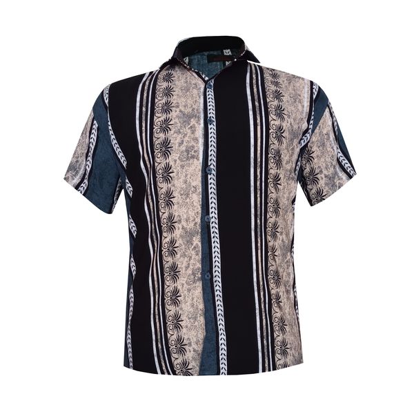 پیراهن آستین کوتاه مردانه مدل هاوایی گلیمی کد TU-M-KE