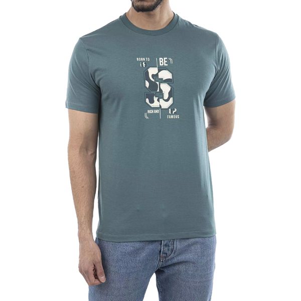 تی شرت آستین کوتاه مردانه جوتی جینز مدل یقه گرد کد 1551386 رنگ سبز