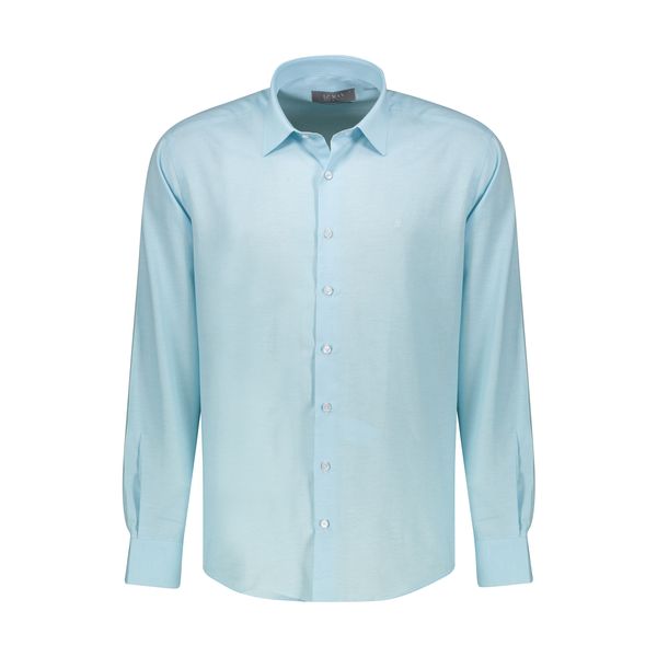 پیراهن آستین بلند مردانه ال سی من مدل 02181319-blue 145