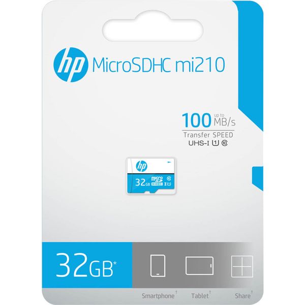 کارت حافظه microSDHC اچ پی مدل mi210 کلاس 10 استاندارد UHS-I سرعت 100MBps ظرفیت 32 گیگابایت