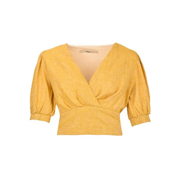 بلوز آستین کوتاه زنانه بادی اسپینر مدل 3870 کد 1 رنگ زرد