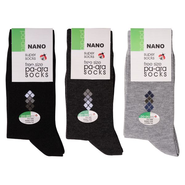 جوراب مردانه پاآرا مدل نانو 30 کد 1014 مجموعه 3 عددی