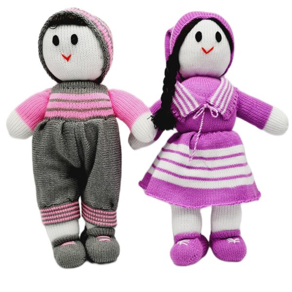 عروسک بافتنی مدل دختر و پسر کد 40 مجموعه 2 عددی