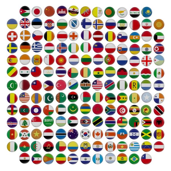 پیکسل مدل پرچم 165 کشور مختلف جهان کد S1-30 مجموعه 165 عددی