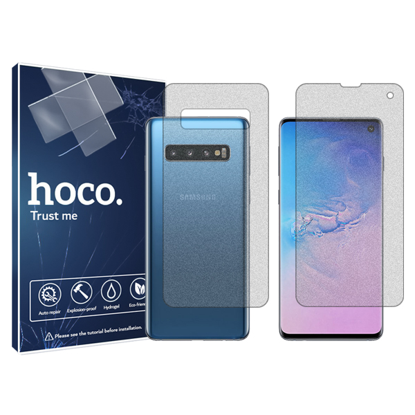 محافظ صفحه نمایش مات هوکو مدلHyMTT مناسب برای گوشی موبایل سامسونگ  Galaxy S 10  به همراه محافظ پشت گوشی