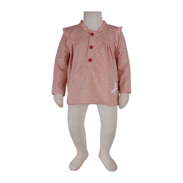 بلوز آستین بلند نوزادی آدمک مدل سنجاقک کد ‏148968 رنگ گلبهی