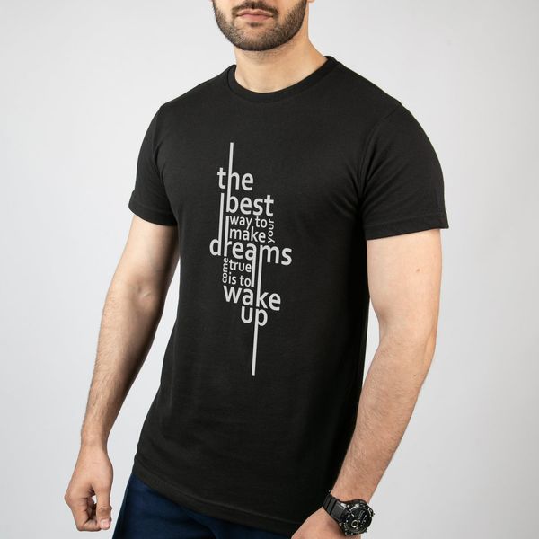 تی شرت آستین کوتاه مردانه مدل نوشته Wake Up کد T003