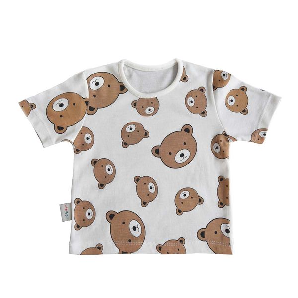 ست تی شرت آستین کوتاه و شلوارک بچگانه سپیدپوش مدل خرس کد 1403105