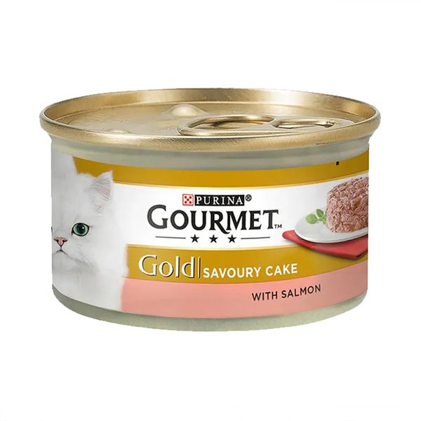 کنسرو غذای گربه گورمت مدل Gold Salmon وزن 85 گرم