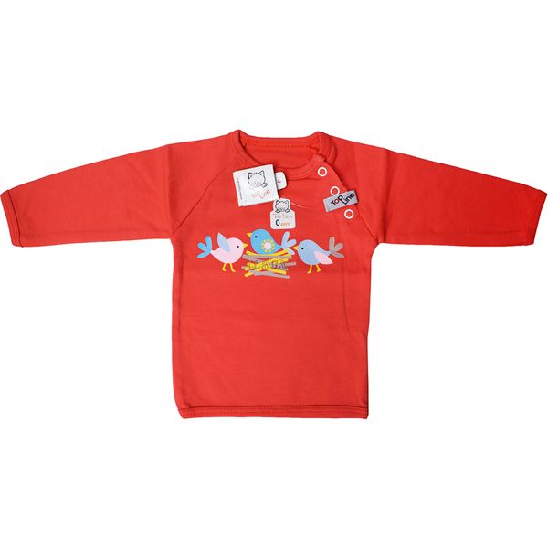 تی شرت آستین بلند نوزادی تاپ لاین طرح جوجه کد 009sj