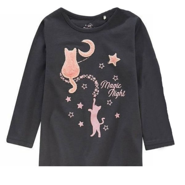 تی شرت آستین بلند دخترانه توپولینو مدل 376617 گربه