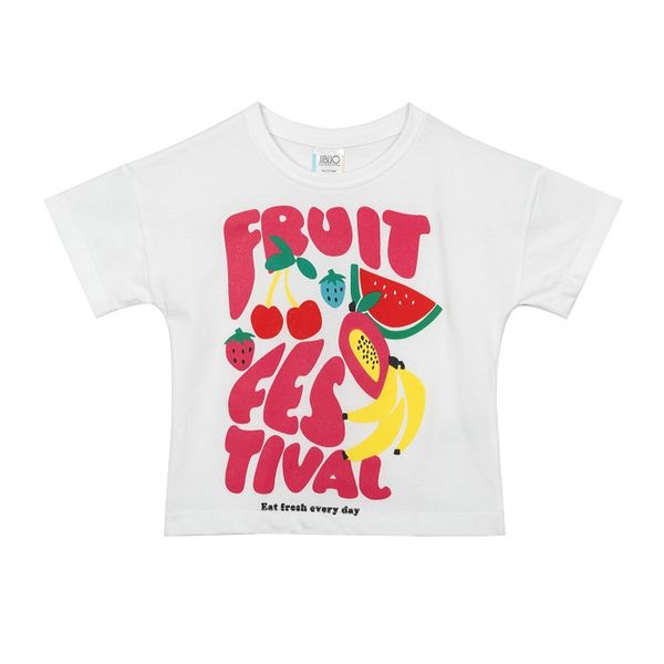 ست تی شرت آستین کوتاه و شلوارک دخترانه جی بی جو مدل Fruits کد 3087