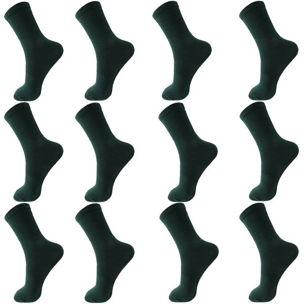 جوراب ورزشی مردانه ادیب مدل کش انگلیسی کد MNSPT-DKGN رنگ سبز تیره بسته 12 عددی