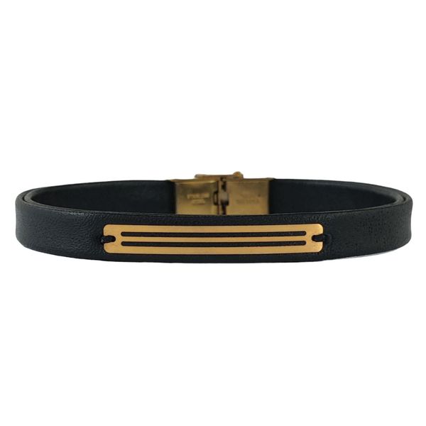 دستبند طلا 18 عیار مردانه لیردا مدل مستطیل دو لاین