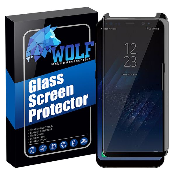 محافظ صفحه نمایش حریم شخصی ولف مدل PRUC مناسب برای گوشی موبایل سامسونگ Galaxy S9