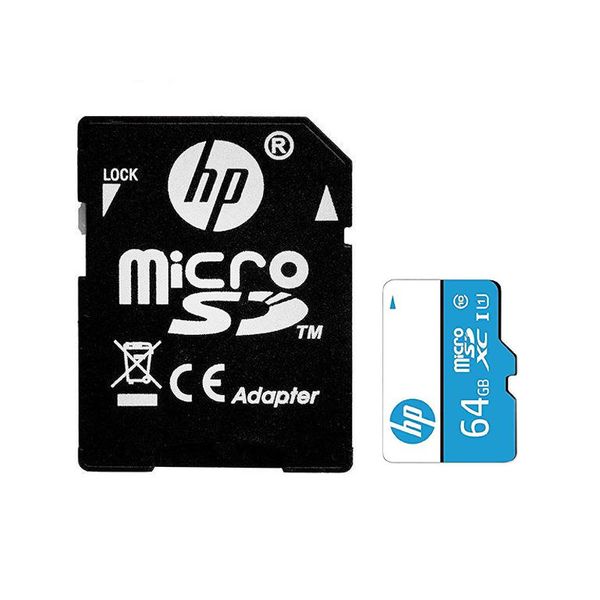 کارت حافظه‌ microSDHC اچ پی مدل MX310 کلاس 10 استاندارد UHS-I U1 سرعت 100MBps ظرفیت 64 گیگابایت به همراه آداپتور SD