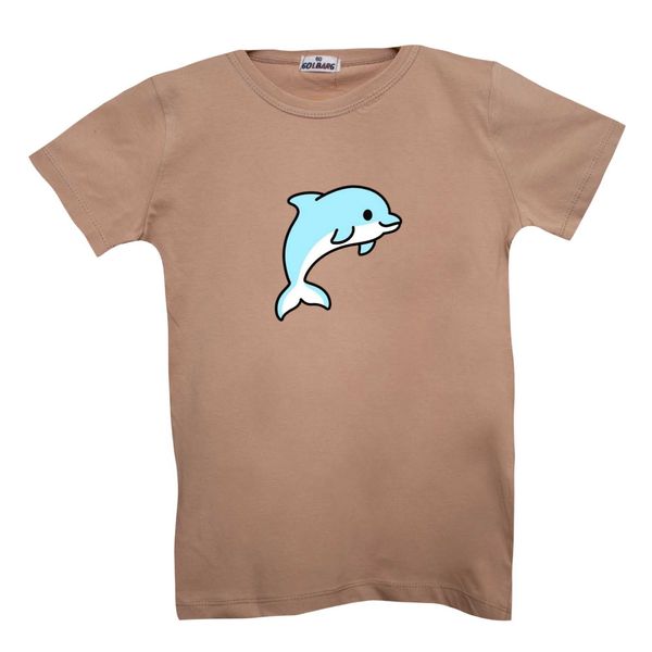 تی شرت آستین کوتاه بچگانه مدل دلفین کد1 رنگ کرم