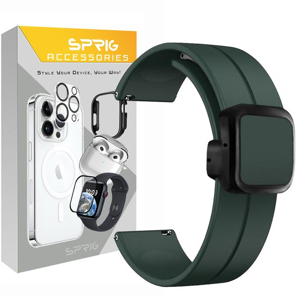 بند اسپریگ مدل SGK Magnetic Silicon مناسب برای ساعت هوشمند سامسونگ Galaxy watch 4 40mm / watch 4 44mm / watch 4 Classic 42mm / watch 4 classic 46mm