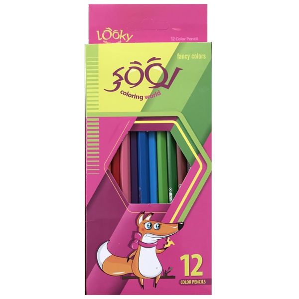 مداد رنگی 12 رنگ لوکی  مدل روباه 
