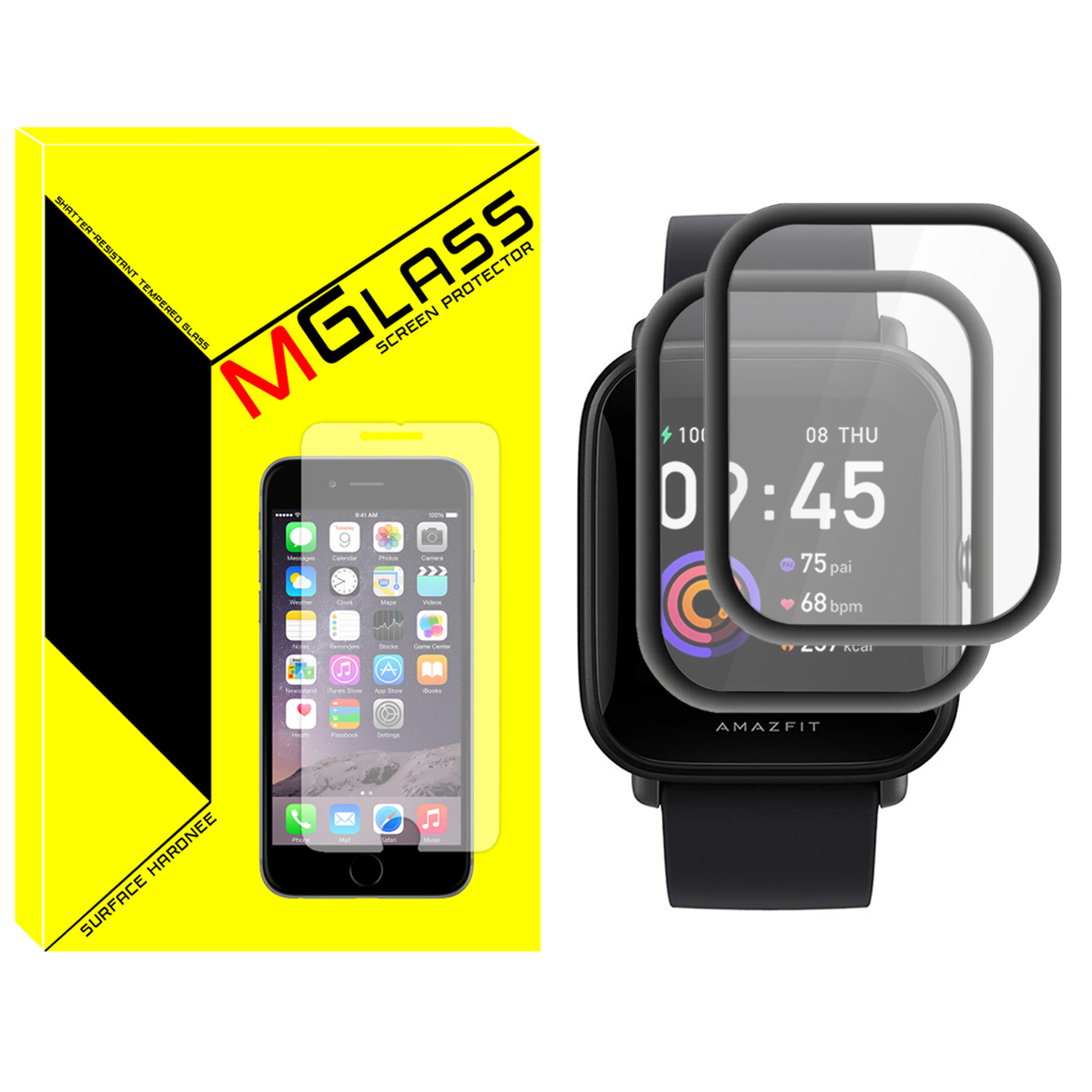 محافظ صفحه نمایش نانو ام‌گلس مدل Pmma-MG مناسب برای ساعت هوشمند امیزفیت Bip Lite بسته دو عددی