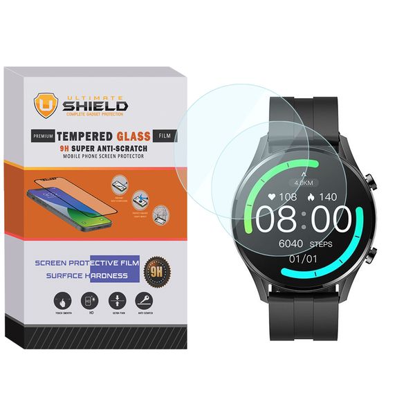 محافظ صفحه نمایش شیشه ای آلتیمیت شیلد مدل SH-UL مناسب برای ساعت هوشمند شیائومی Imilab W12 بسته دو عددی