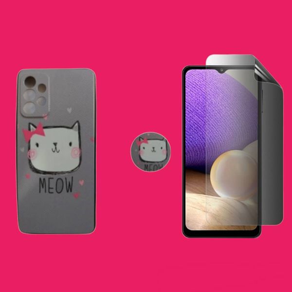 کاور گریفین مدل Hello Kitty Collection مناسب برای گوشی موبایل سامسونگ Galaxy A52 4G / A52 5G / A52S به همراه پاپ سوکت و همراه محافظ صفحه نمایش 