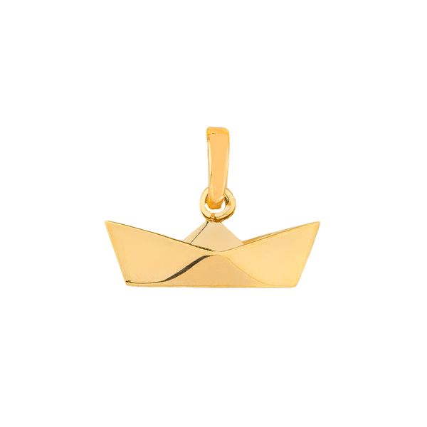 آویز گردنبند طلا 18 عیار زنانه کاکامی مدل قایق کاغذی کد 236