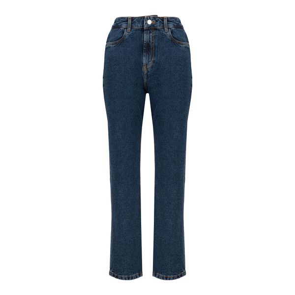 شلوار جین زنانه سرژه مدل 221153 مام فیت رنگ آبی