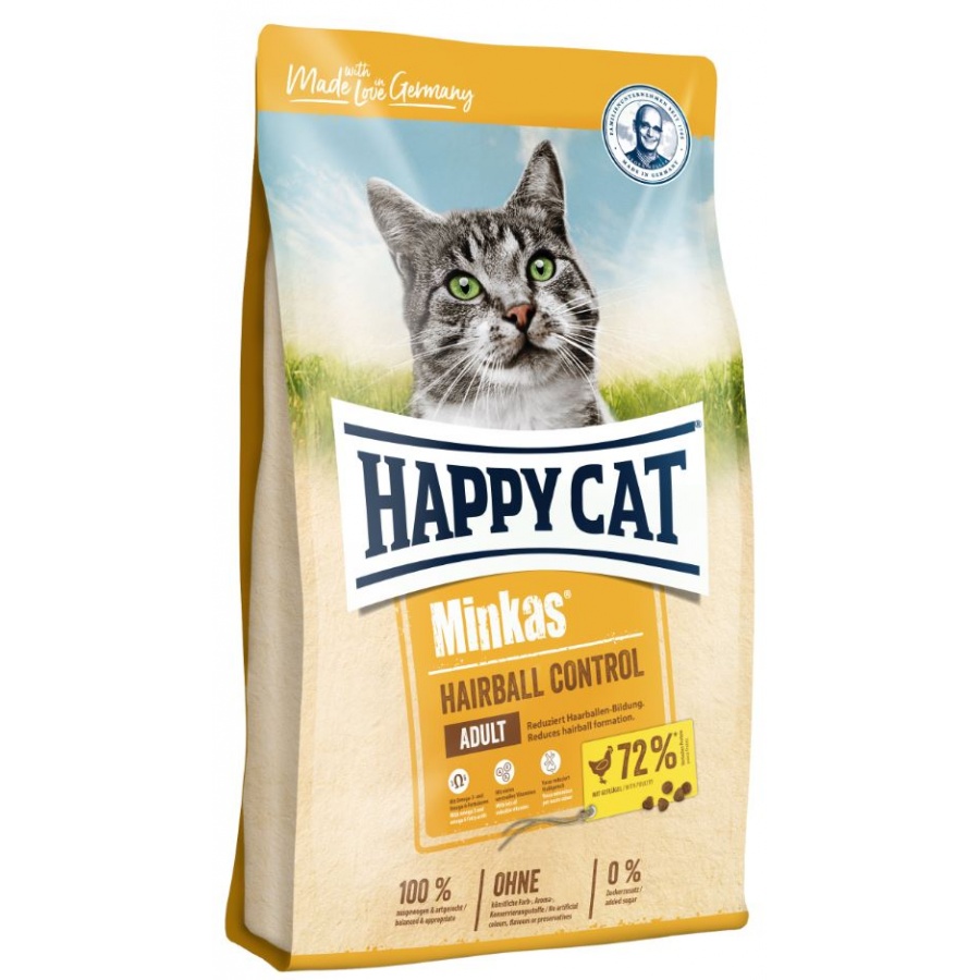 غذای خشک گربه هپی کت مدل MINKAS HAIRBALL وزن 4 کیلوگرم
