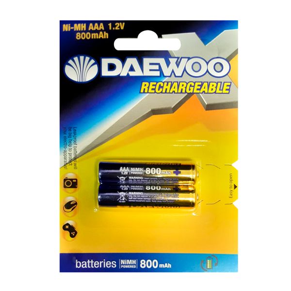 باتری نیم قلمی قابل شارژ دوو مدل Rechargeable 800mAh بسته 2 عددی