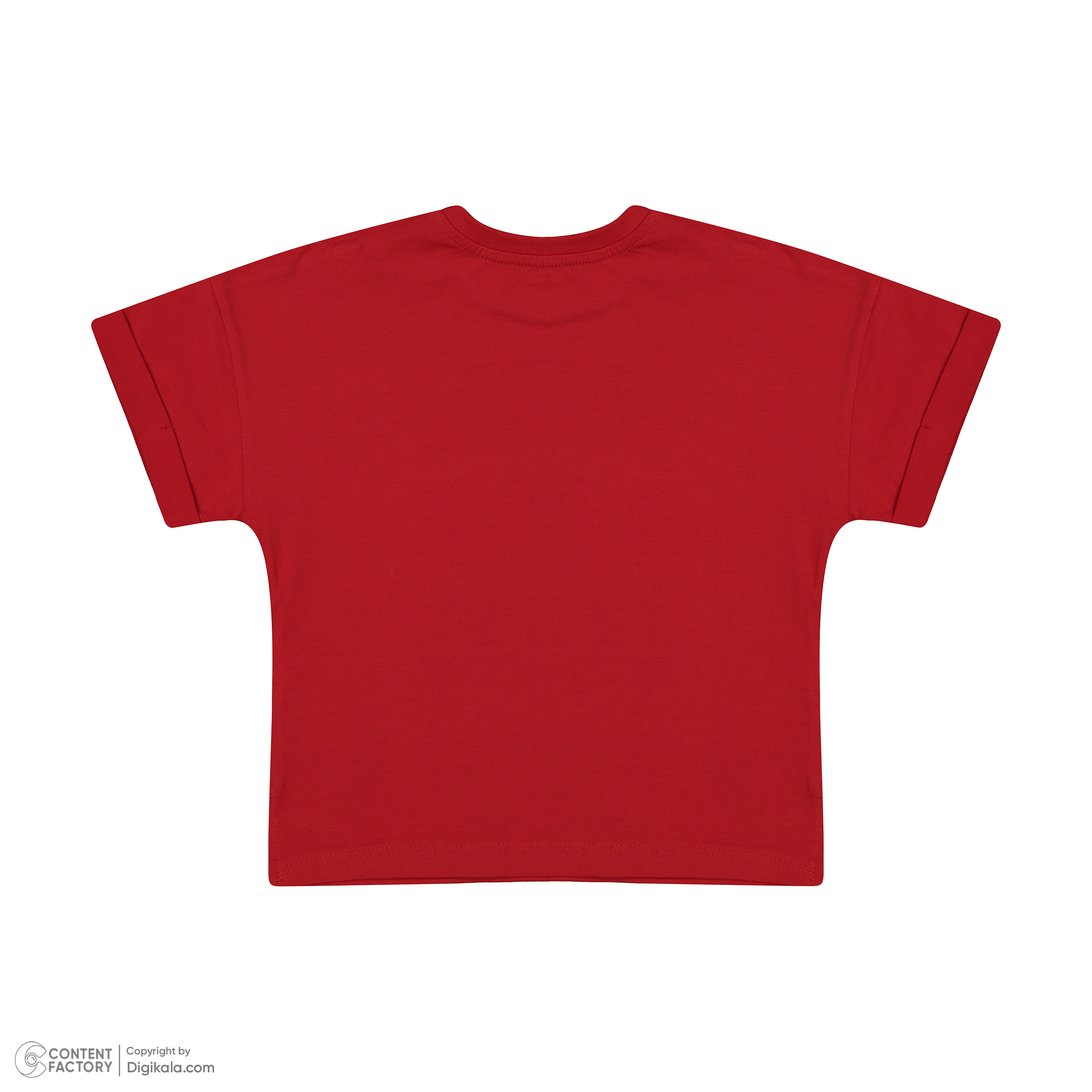 ست تی شرت آستین کوتاه و شلوارک پسرانه سون پون مدل 1101 رنگ قرمز