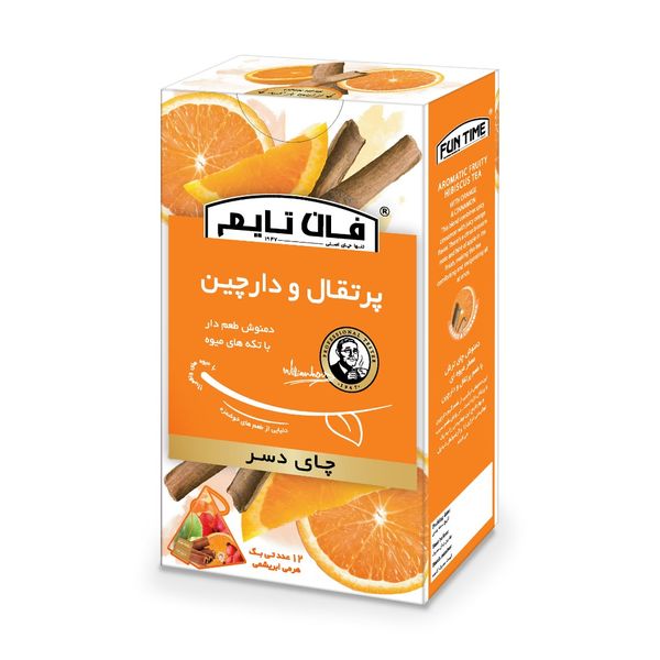 چای دسر با تکه های میوه پرتقال و دارچین فان تایم بسته 12 عددی