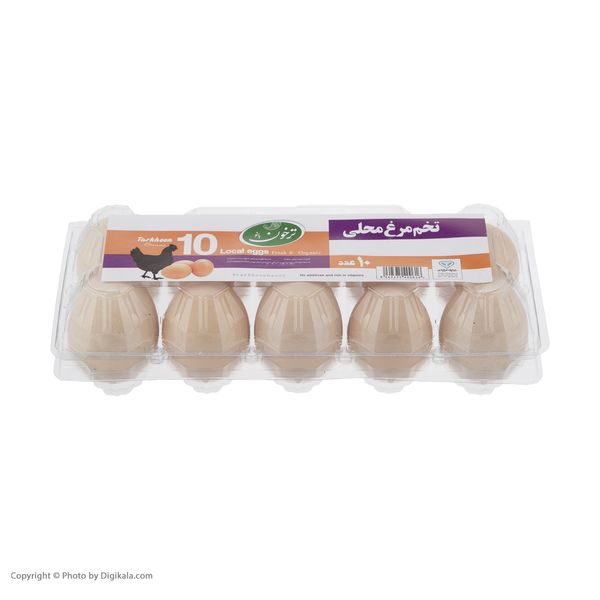 تخم مرغ محلی ترخون بانو بسته 10 عددی