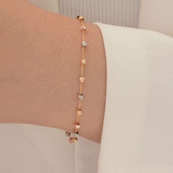 دستبند طلا 18 عیار زنانه طلای مستجابی مدل البرنادو کد 67