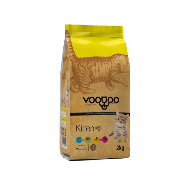 غذای خشک بچه گربه وودو مدل Kitten وزن 2 کیلوگرم