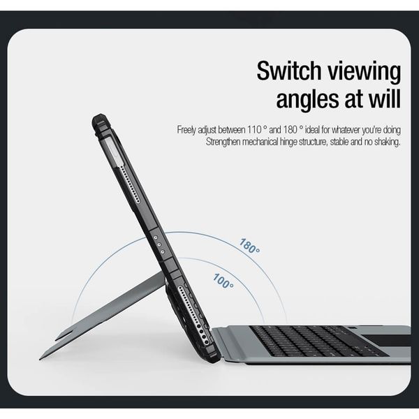 کیف کلاسوری کیبورد دار نیلکین مدل Bumper Combo Backlit مناسب برای تبلت اپل iPad Pro 12.9 2022 / 2021 / 2020